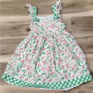 cupcakes & cashmere Green and Pink Floral Kids Dress